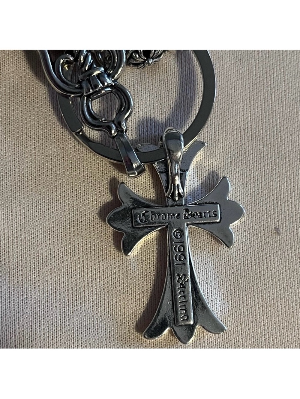 Chrome Hearts CH Silver Chain For Belt Loops Chain Wallet Gothic Cross & Dagger - Picture 4 of 7